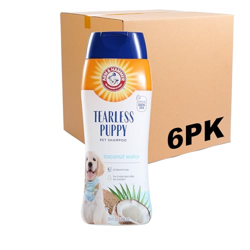 Arm & Hammer for Pets Tearless Puppy Shampoo | Gentle & Effective Tearless Shampoo for All Dogs & Puppies | Coconut Water Scent Your Dog Will Love, 20 Ounces - 6 Pack