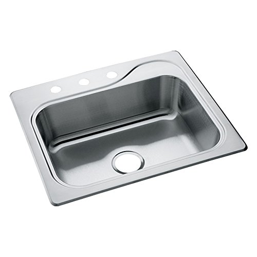 STERLING, 11403-3-NA, Southhaven 25" Single Basin Drop In Stainless Steel Kitchen Sink with SilentShield®, Stainless Steel