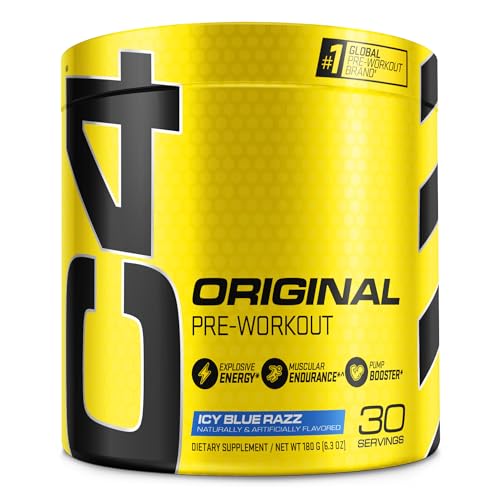 Cellucor C4 Original Pre Workout Powder Icy Blue Razz|Vitamin C for Immune Support|ZERO SUGAR Preworkout Energy for Men & Women|150mg Caffeine + Beta Alanine + Creatine|30 Servings-Packaging May Vary