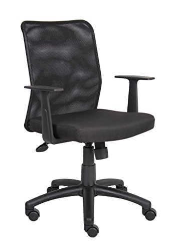 BOSS Office Products B6106 Budget Mesh Task Chair with Arms in Black