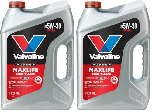 Valvoline Full Synthetic High Mileage with MaxLife Technology 5W-30 Motor Oil 5 Quart (Pack of 2)