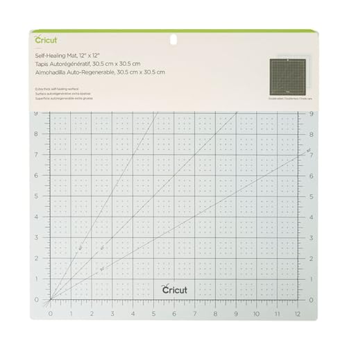 Cricut Self Healing Cutting Mat - Mat for use with TrueControl Knife, Rotary Cutter, Craft Knife, Xacto Knife - 12" x 12" [Blue]