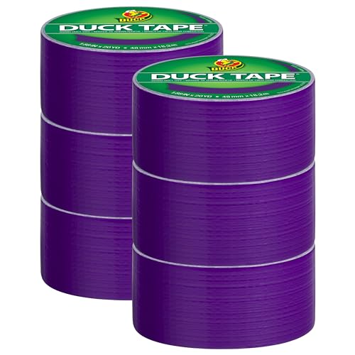 Duck Brand Duck Color Duct Tape, 6-Roll, Purple (283138_C)