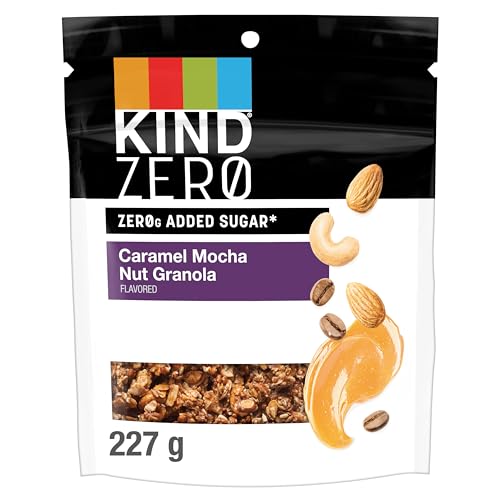 KIND Zero Added Sugar Keto Granola, Caramel Mocha Nut, Good Source of Fiber, Gluten Free, Low Sugar, 5g Protein, 1 Count