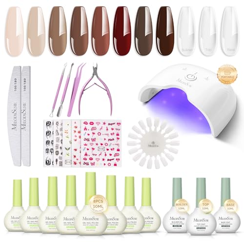 MelodySusie Gel Nail Kit with P-ART06G Cordless UV Lamp Rechargeable