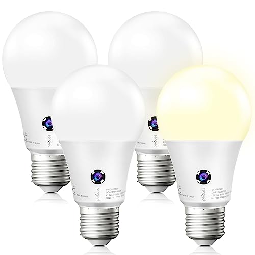 Sengled Dusk to Dawn Light Bulbs Outdoor, 3000K Soft White, A19 LED Sensor Light Bulb, 75 Watt Equivalent, 1200LM, Automatic Photocell Light Bulb for Outdoor Lighting, 4 Pack