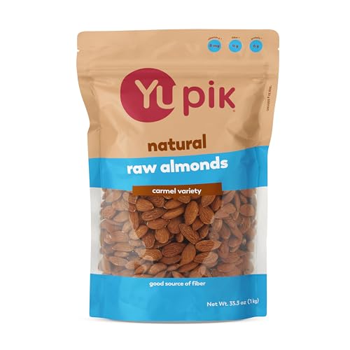 Yupik California Raw Almonds, Small Size, 2.2 lb, Gluten-Free, Kosher, Salt-Free, Source Of Protein, Fiber, Iron & Calcium, Healthy Snack, Packaging may vary