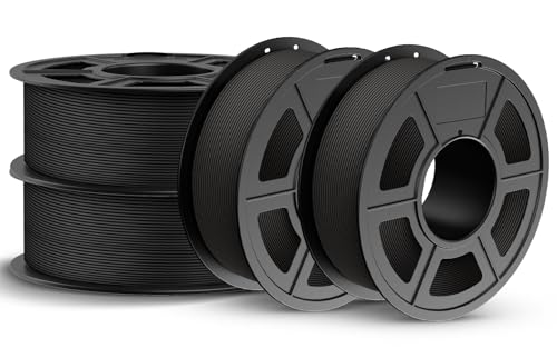 JAYO Matte PLA 3D Printer Filament 1.75mm Bundle, 4 Pack 1.1kg Spools (4.4kg Total), Matte Surface Conceals Layer Lines, Dimensional Accuracy ±0.02mm (Black)