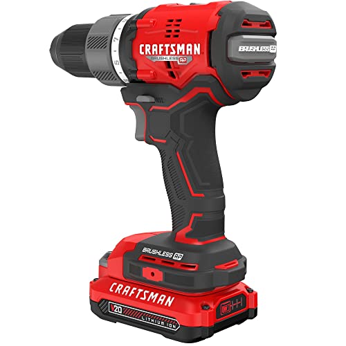 CRAFTSMAN RP+ Cordless Drill/Driver Kit, with 2 Batteries and Charger, Brushless (CMCD713C2)