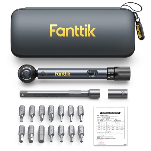 Fanttik WB10 Nova 1/4" Mini Click Torque Wrench Set for Bikes, 1.47-7.37 ft-lb(2-10 Nm), 14 Bits, Dual-Direction, 72-Tooth Precision Torque Wrench for Bicycle and MTB Maintenance
