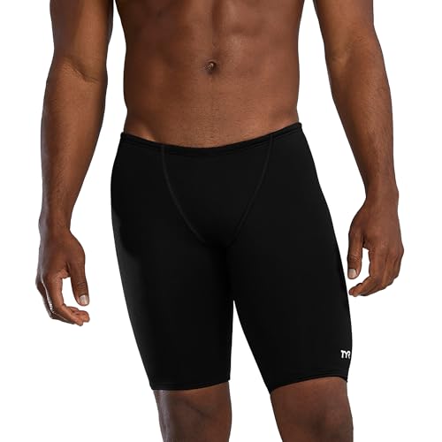 TYR Men's Durafast Elite Solid Jammer Swimsuit, Black, 28