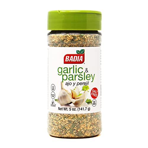 Badia Garlic & Parsley Seasoning, 5 oz – Ideal for Cooking, Grilling and Seasoning Seafood, Meats & Veggies