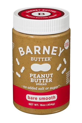 Barney Butter Peanut Butter, Bare Smooth, 16 Ounce Jar, Natural, No Stir, Non-GMO, Gluten Free, Keto, Vegan