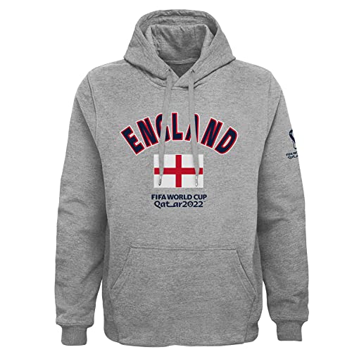 Outerstuff Mens FIFA World Cup Futbol Nation Fleece Hood Hood, Heather Grey, Large