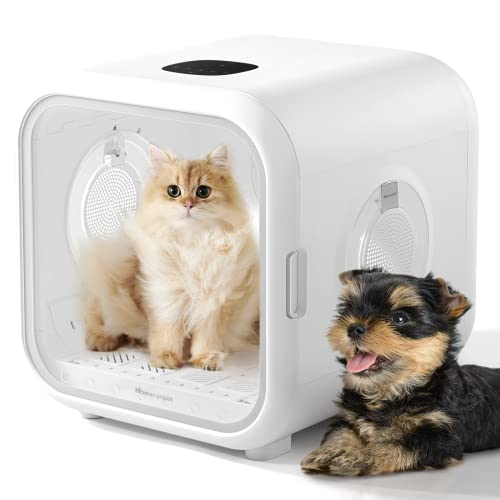 HomeRunPet Cat Dryer, Ultra Quiet, Patented Fresh Air Ventilation, Smart Temperature Control, Safe 360° Even Drying Pet Dryer Box for Cats & Small Dogs (50L Drybo Plus)