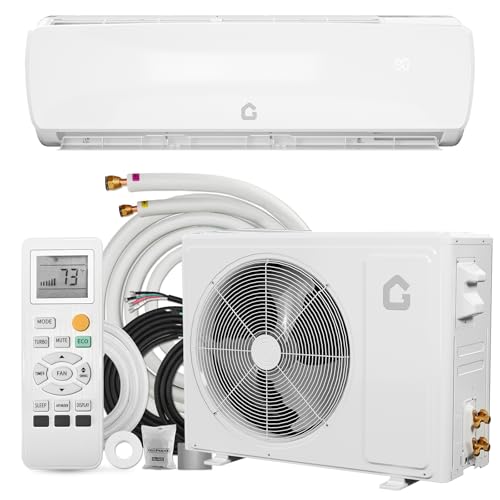 GarveeHome SEER 19 12000BTU 115V Mini Split Air Conditioner | Energy-Efficient Inverter AC System with Remote Control & Easy Installation Kit for Rooms Up to 750 Sq.Ft