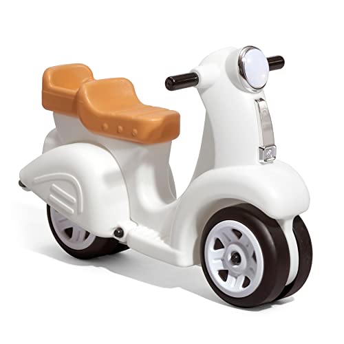 Step2 Ride Along Scooter Kids Push Car, Foot Powered Ride On Toy, Practice Balance with 4 Wheels, Made of Durable Plastic, Max Weight 40 lbs., For Toddlers 1.5-4 Years Old, White
