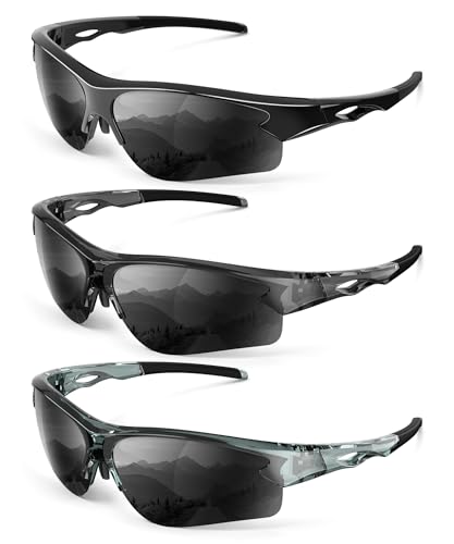 CIFOYA Polarized Sports Sunglasses for Men and Women - UV Protection Half Frame Sun Glasses for Running Baseball Fishing