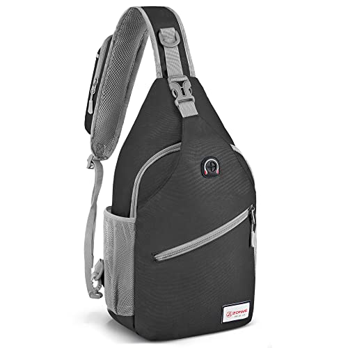 ZOMAKE Sling Bag,Small Crossbody Sling Backpack,Water Resistant Shoulder Daypack for Travel,Anti Thief Chest Bag for Hiking(Black(New))