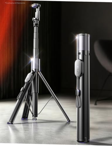 LISEN Tripod for iPhone 17 Pro Max Selfie Stick 67" 0.01s-Open with Remote