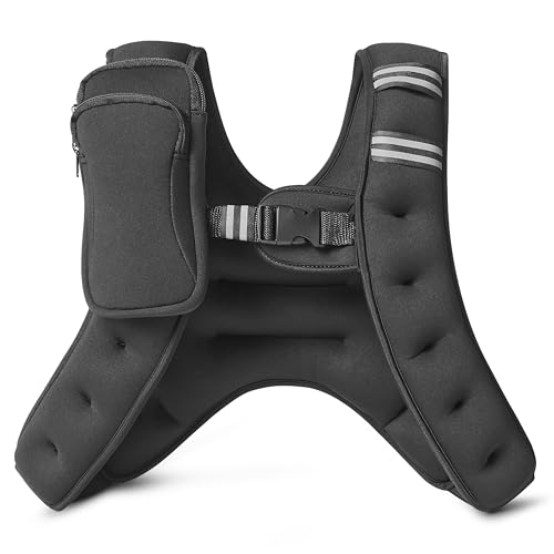 Amazon Basics Non-Adjustable Weighted Vest with Reflective Stripe, 12 lb, Black