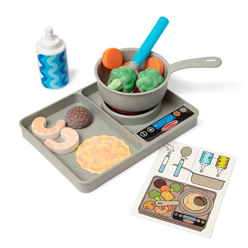 Melissa & Doug Simmer & Stir Stovetop Play Set with Water Wow!® Color Changing Play Food Preschool Toy Ages 3+
