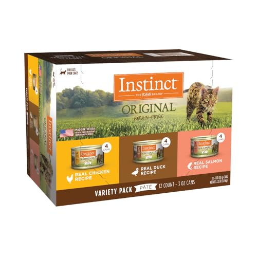 Instinct Original Grain Free Recipe Variety Pack Natural Wet Canned Cat Food by Nature's Variety, 3 Ounce (Pack of 12)