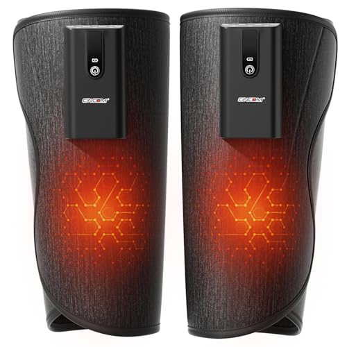 CINCOM Leg Massager with Heat and Air Compression, Cordless Calf Massager for Circulation and Pain Relief, Rechargeable Leg Compression Massager for Edema Leg Relief