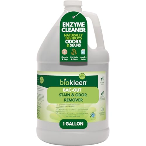 Biokleen Bac-Out Enzyme Cleaner and Stain & Odor Remover for Pet Stains, Laundry, Diapers, Wine, Carpets, & More, Eco-Friendly, Non-Toxic, Lime Scent, 128 Ounces