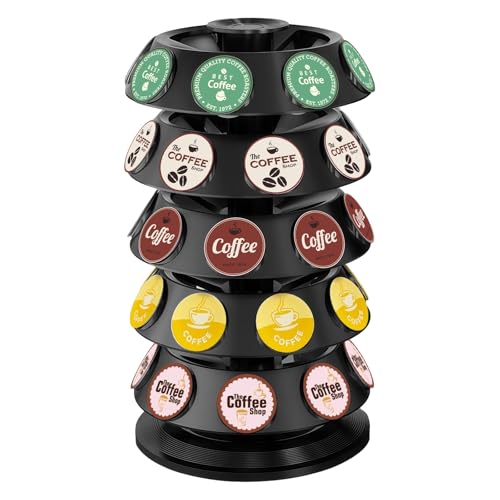 TOMSHUB K Cup Holder, Coffee Pod Holder for Keurig - 40 Capsule Spinning Organizer with 360° Turntable, Space Saving K Cup Storage for Kitchen Counter, Office & Coffee Bar