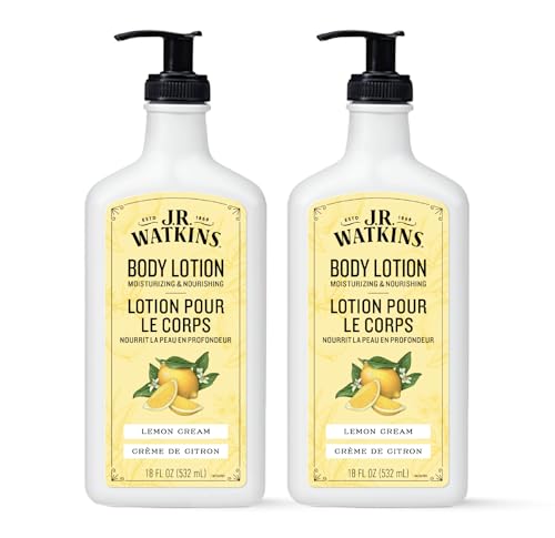 J.R. Watkins Daily Moisturizing Body Lotion, Lemon Cream, 18 fl oz, 2 Pack