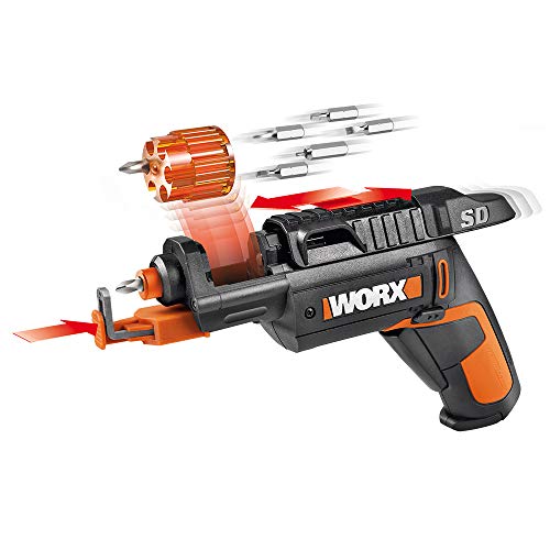 Worx 4V Electric Screwdriver, Rechargeable Cordless Power Screwdriver Set with 6 Bits, Screw Holder, Charger - WX255L