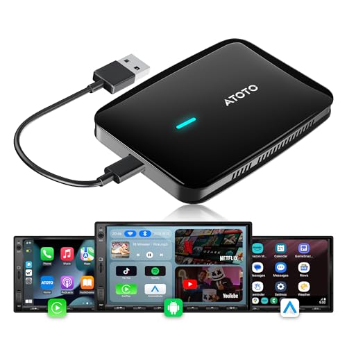 Magic AI Box Wireless CarPlay & Android Auto Adapter, Car Video Box for OEM Wired CP/AA, Dual WiFi & Bluetooth IoT Hub, Supports for Netflix/YouTube/TF Card