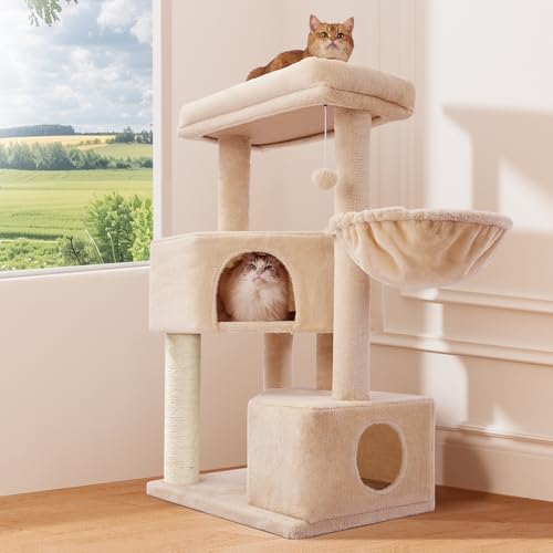 Gardner Pet 41" Cat Tree for Medium Large Cats, Heavy Duty Cat Trees Tower with 2.8in Posts & Washable Top Perches