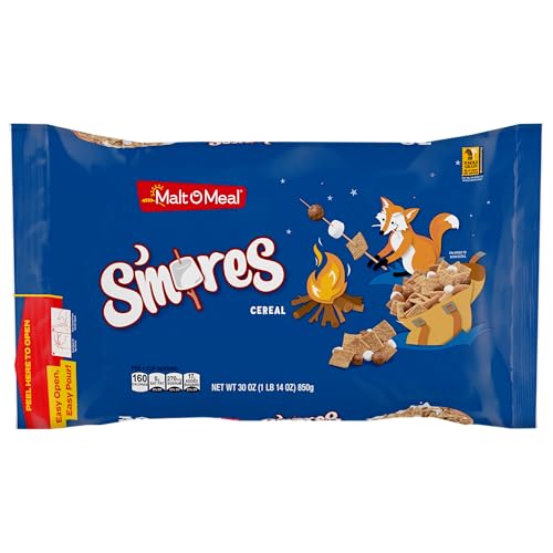 Malt-O-Meal S'mores Breakfast Cereal with Honey Graham Squares, 30 oz Bag