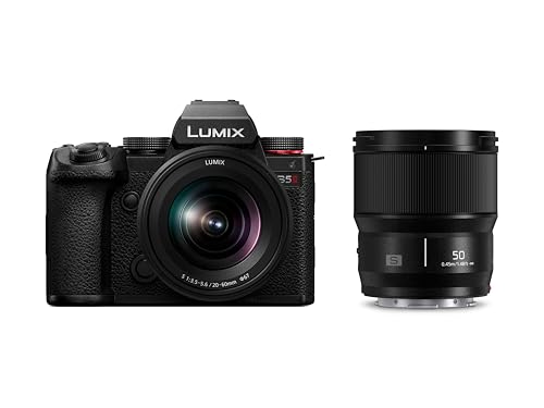 Panasonic LUMIX S5II Mirrorless Camera, 24.2MP Full Frame, Phase Hybrid AF, Active I.S. Technology, Unlimited Recording, 20-60mm F3.5-5.6 & 50mm F1.8 L Mount Lenses, LUMIX Camera - DC-S5M2WK9
