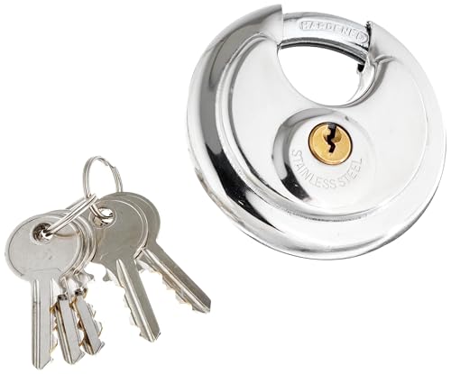 OnGuard Bull Mastiff Round Key Padlock – Heavy-Duty 10mm Hardened Steel Shackle, Rotary One-Hand Twist Lock Design, Weather-Resistant Security Padlock with 5 F-Style Keys