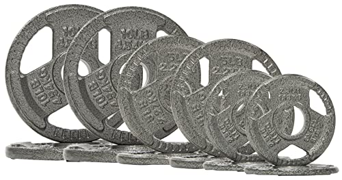 BalanceFrom Cast Iron Olympic 2-Inch Plate Weight Plate for Strength Training and Weightlifting, 70 LB Set (4x 2.5/5/10LB), Color #3, Multiple Packages