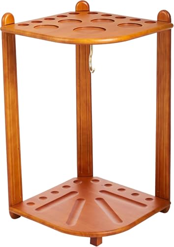 Viper by GLD Products Hardwood Corner Floor Billiard/Pool Cue Rack, Holds 10 Cues, Oak Finish, 26.25" L x 15.50" W x 15.50" H