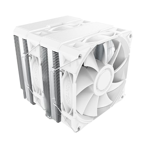 MONTECH NX600 Dual-Tower CPU Air Cooler with 6 Heatpipes & Premium Top Cover | 28mm E28 PWM Premium Fan| Soldered Copper Base | Superior Heat Dissipation | All Intel & AMD Socket Support | White