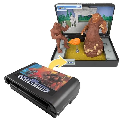 Console Heroes Altered Beast Retro Collectible Diorama – Mini Werewolf & Aggar Figures with Graveyard Boss Scene – SEGA Genesis Cartridge Collectible