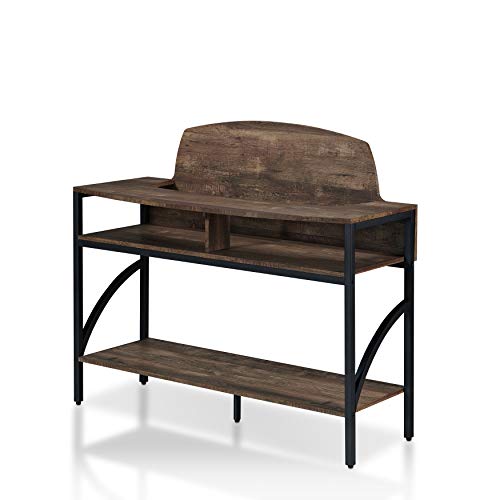 HOMES: Inside + Out Rumley Transitional 3 Shelves Wood 48 in. Console Table for Living Room, Hallway, Reclaimed Oak Brown