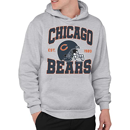 Junk Food Clothing x NFL - Chicago Bears - Team Helmet - Unisex Adult Pullover Fleece Hoodie for Men and Women - Size Small