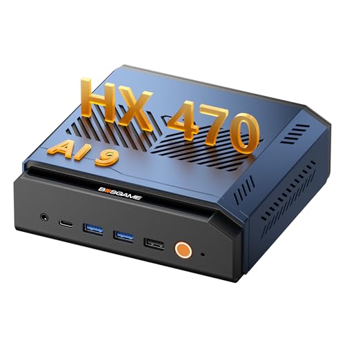 BOSGAME AI 9 Mini PC, AMD HX 470(up to 5.2GHz), 32GB DDR5 1TB PCIe 4.0 SSD