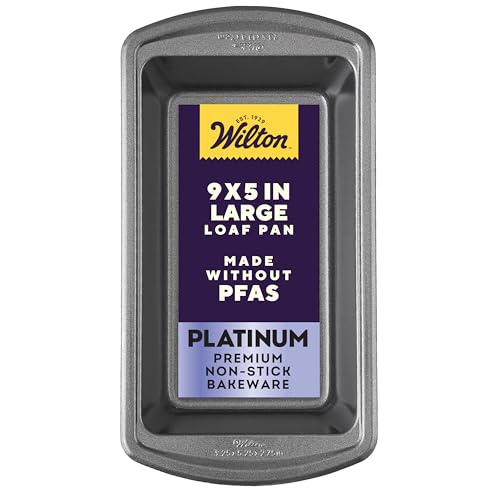 Wilton Platinum Non-Stick Loaf Pan - Stainless Steel Bakeware - Perfect for Baking, Roasting & Cooking - Made without PFAS - Packaging May Vary - 9 x 5 x 2.75 Inches