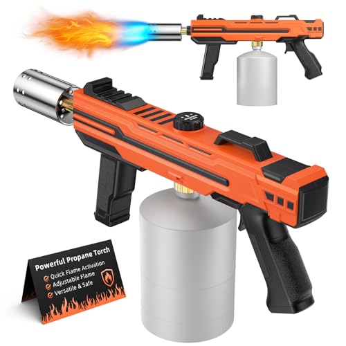Powerful Propane Torch Gun with Adjustable Flame – Heavy-Duty Blow Torch for BBQ, Steak Searing & Charcoal Lighting, Kitchen & Outdoor Use (Tank Not Included)