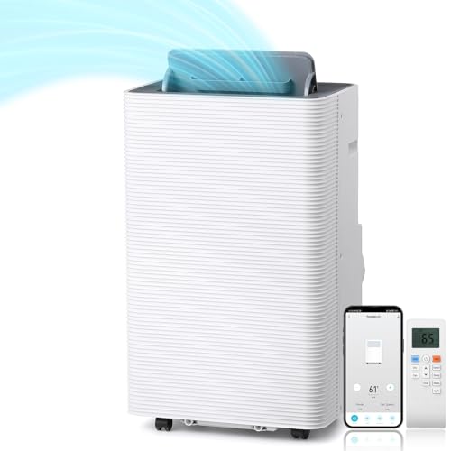 TURBRO Finnmark 14,000 BTU Portable Air Conditioner and Heater, Dehumidifier, 3-Speed Fan, Covers Rooms up to 600 Sq. Ft., Remote and WiFi Control, 7.77 CEER High Efficiency, CSA-Certified