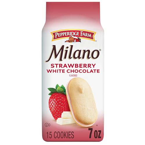 Pepperidge Farm Milano White Chocolate Strawberry Flavored Cookies, 7 Oz Bag