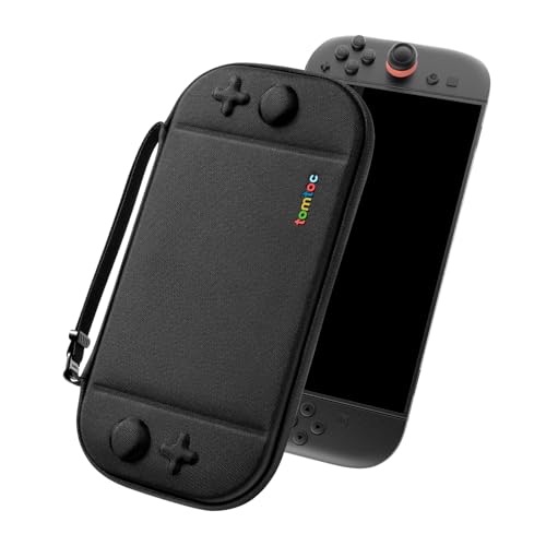 tomtoc Slim Carrying Case for Nintendo Switch 2 Model 2025, Odorless Felt Protective Hard Shell with 12 Game Card Slots, Portable Travel Storage Case with Original Patent and Military Grade Protection