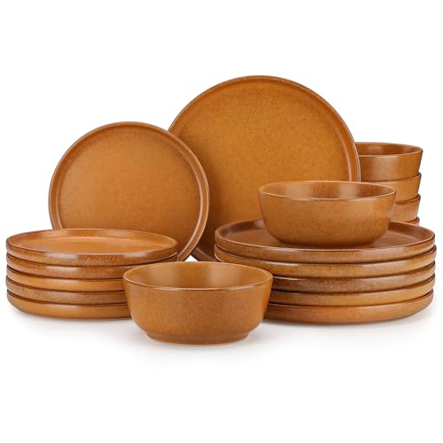 vancasso ZERMATT 18 Pieces Stoneware Dinnerware, Plates and Bowls Set for 6